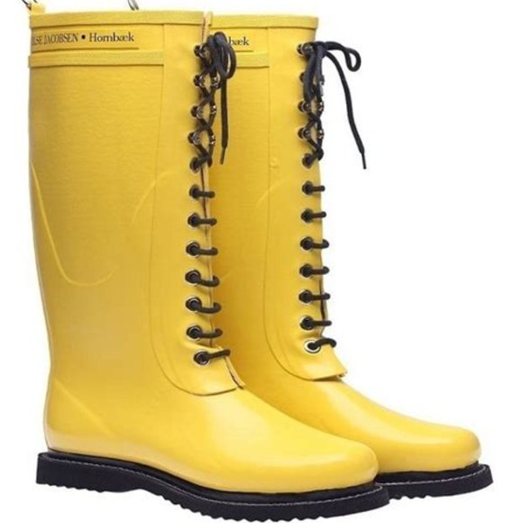Ilse Jacobsen Shoes - ILSE JACOBSEN Lace-Up Yellow Rainboot